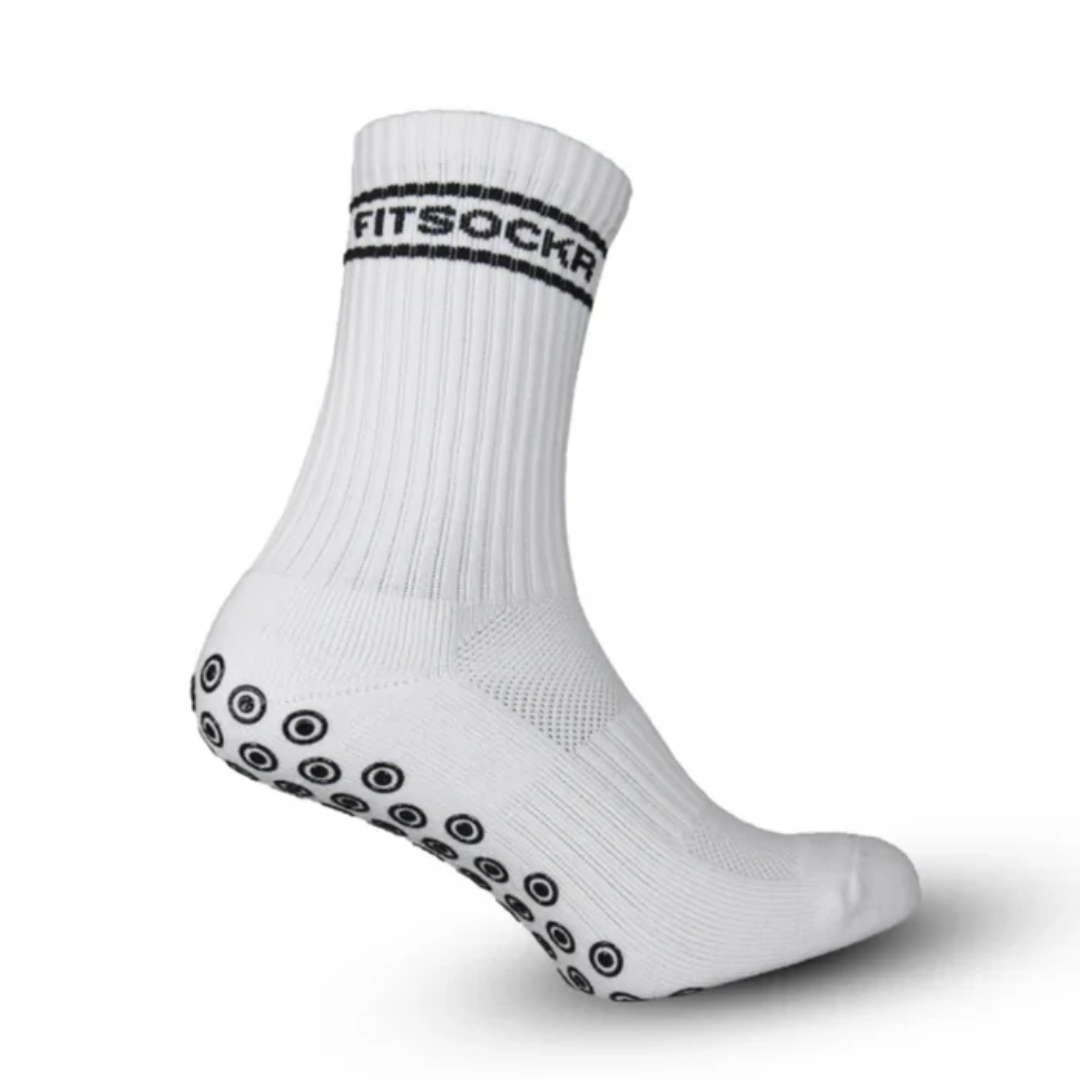 FitSockr Gripsokken V2 Stripe - Wit - 5 Paar