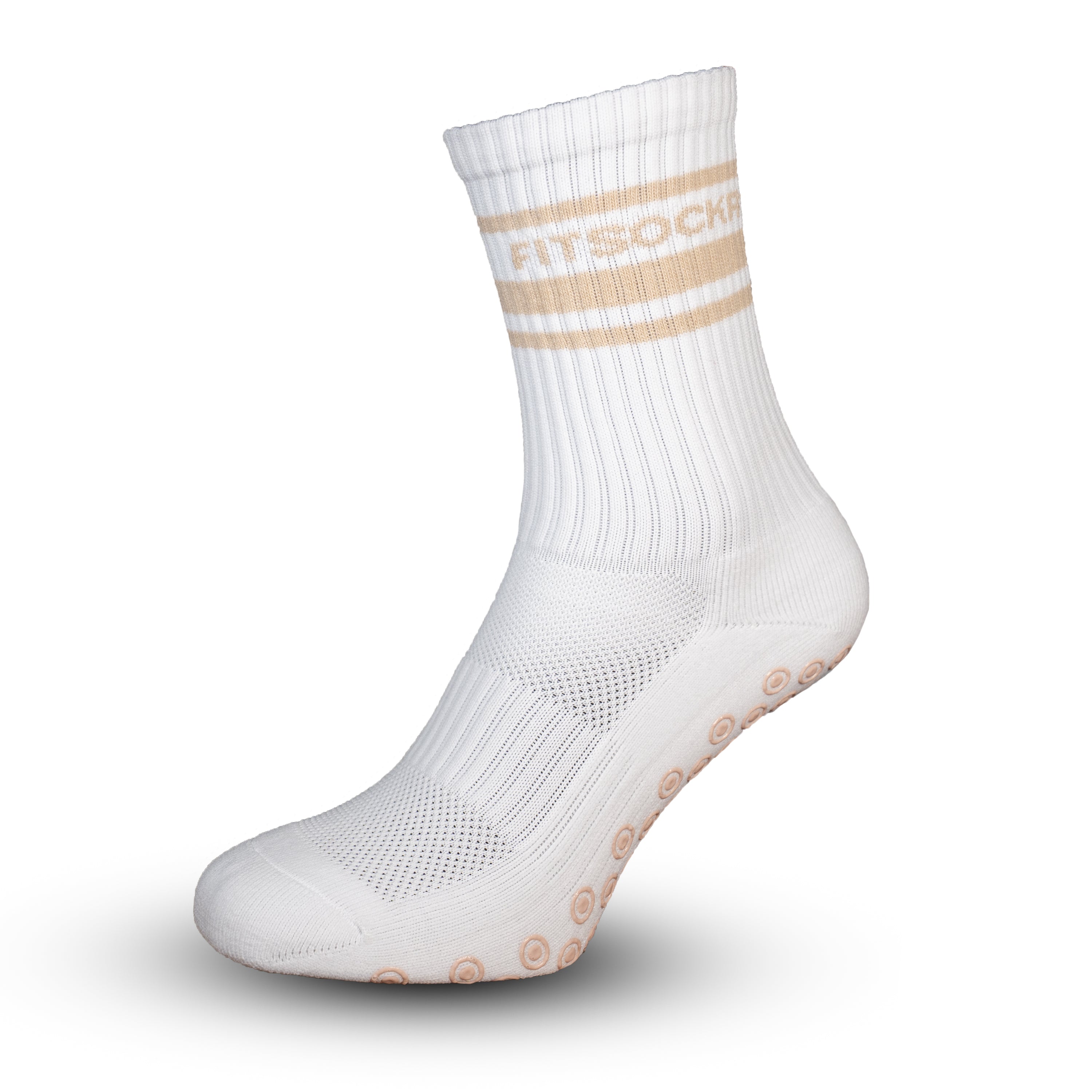 FitSockr Gripsokken V2 Line - Wit Beige