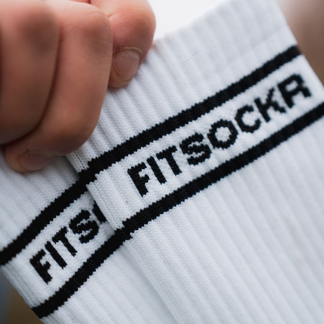 FitSockr Gripsokken V2 Stripe - Wit