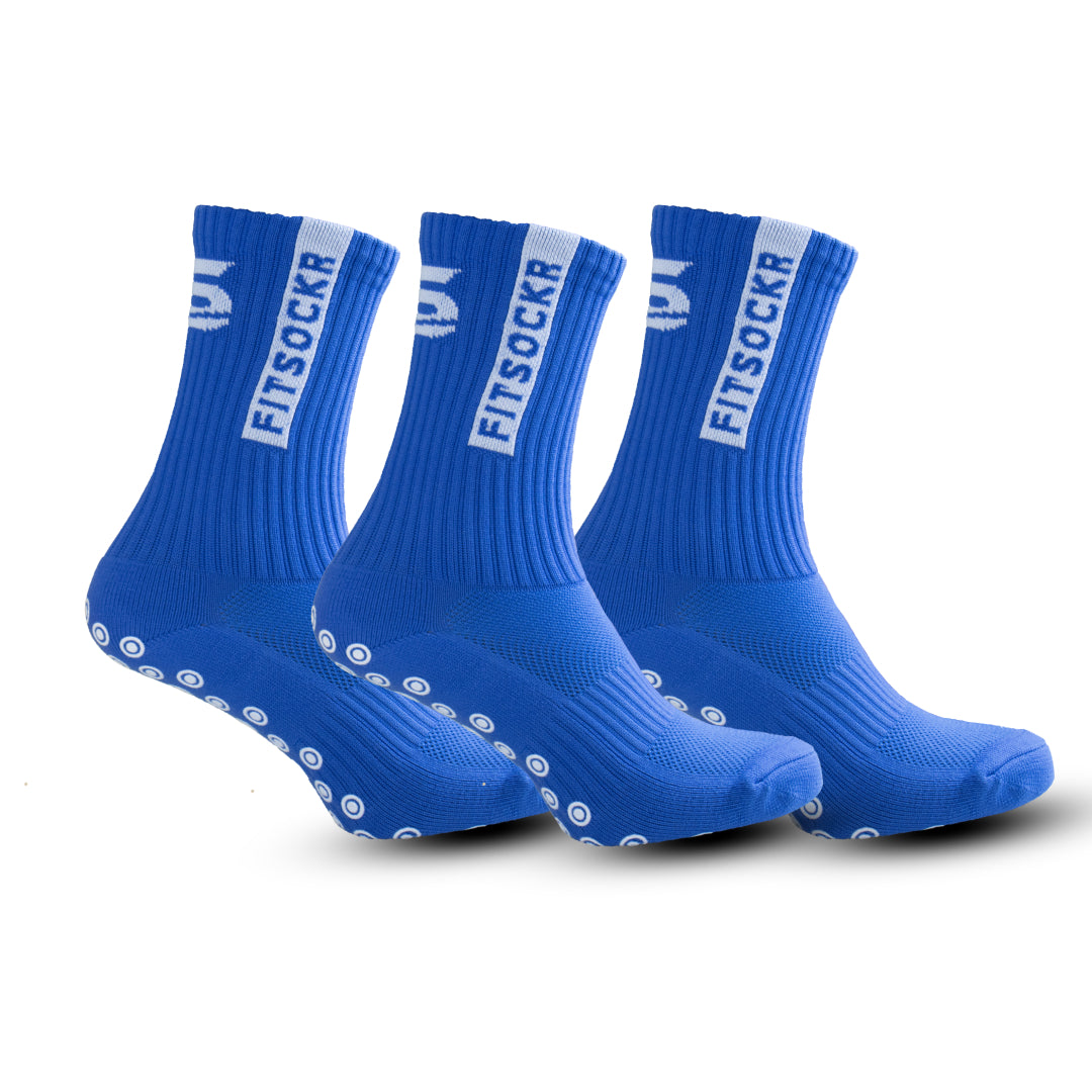 FitSockr Gripsokken One - Blauw - 3 paar