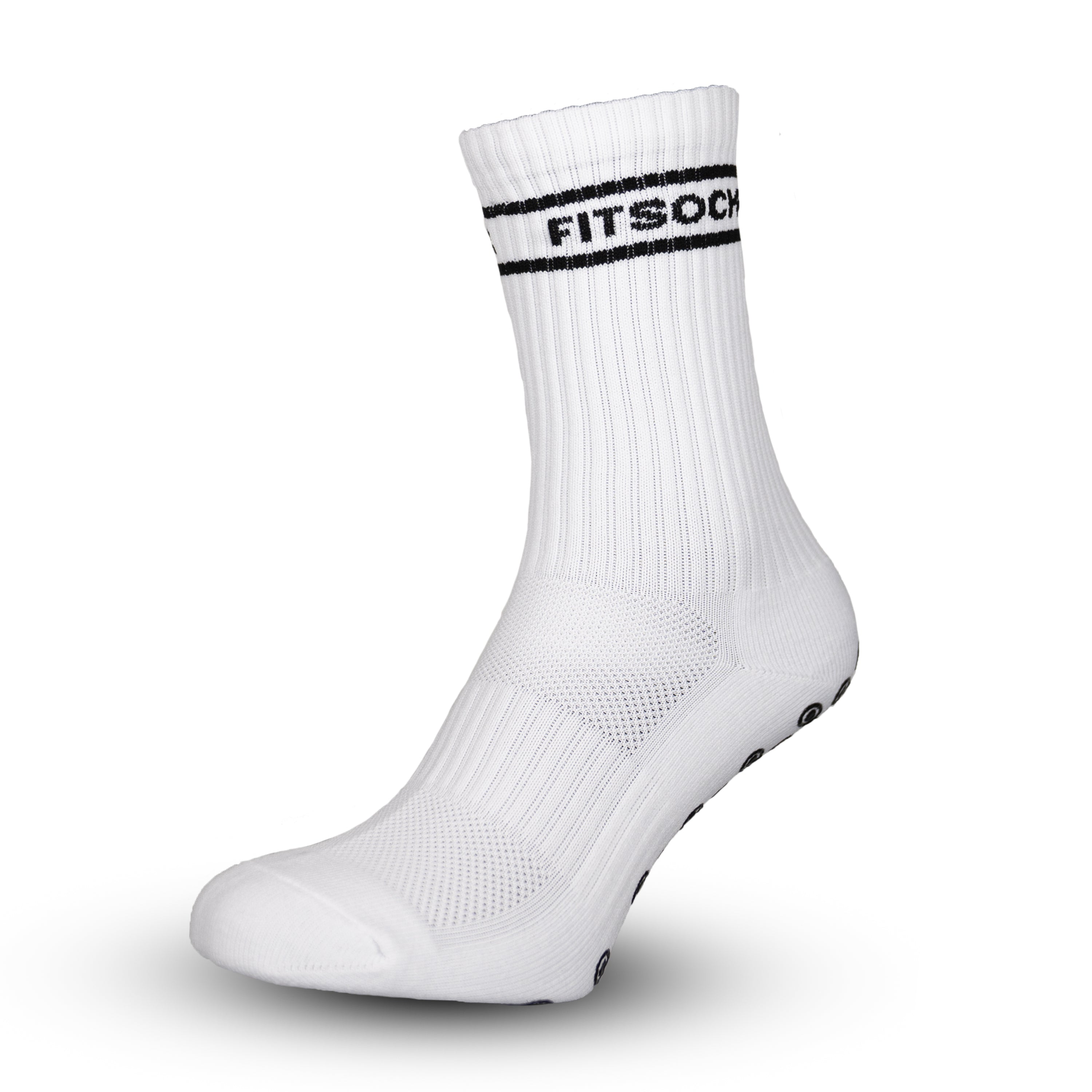 FitSockr Gripsokken V2 Stripe - Wit 3 paar