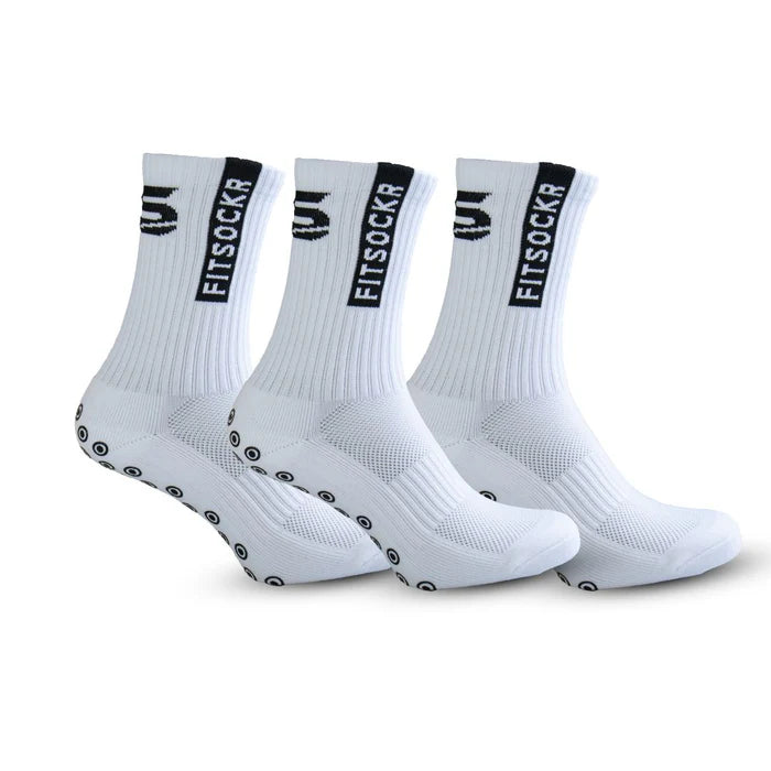 FitSockr Gripsokken One - Wit - 3 paar - Medium
