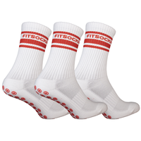 FitSockr Gripsokken V2 Line - Wit Rood 3 paar