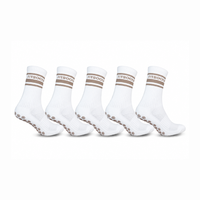 FitSockr Gripsokken V2 Line - Wit Bruin - 5 Paar