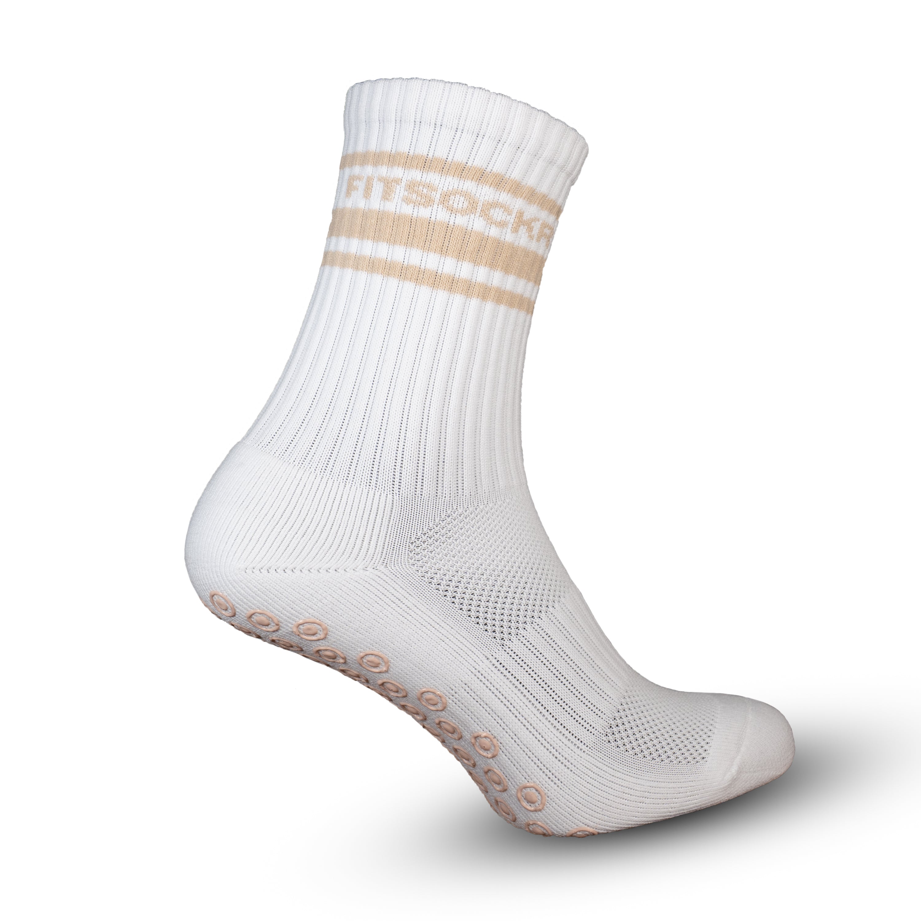 FitSockr Gripsokken V2 Line - Wit Beige 5 Paar