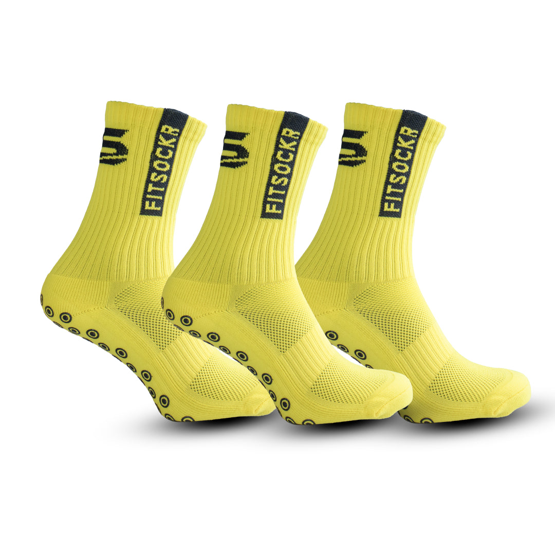 FitSockr Gripsokken One - Geel - 3 paar