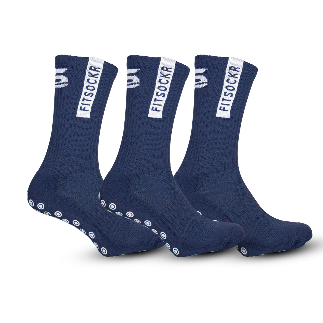 FitSockr Gripsokken One - Marine Blauw - 3 paar