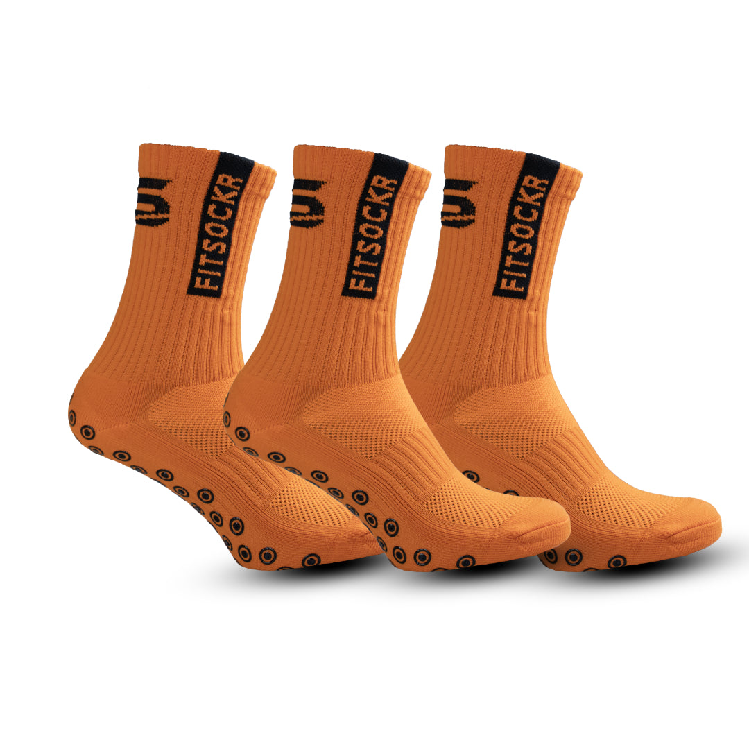FitSockr Gripsokken One - Oranje - 3 paar