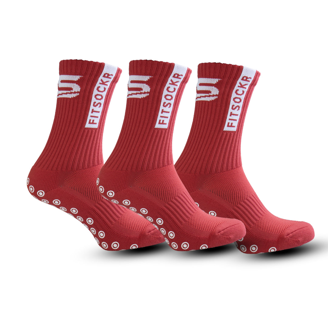 FitSockr Gripsokken One - Rood - 3 paar