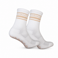 FitSockr Gripsokken V2 Line - Wit Beige - 2 Paar